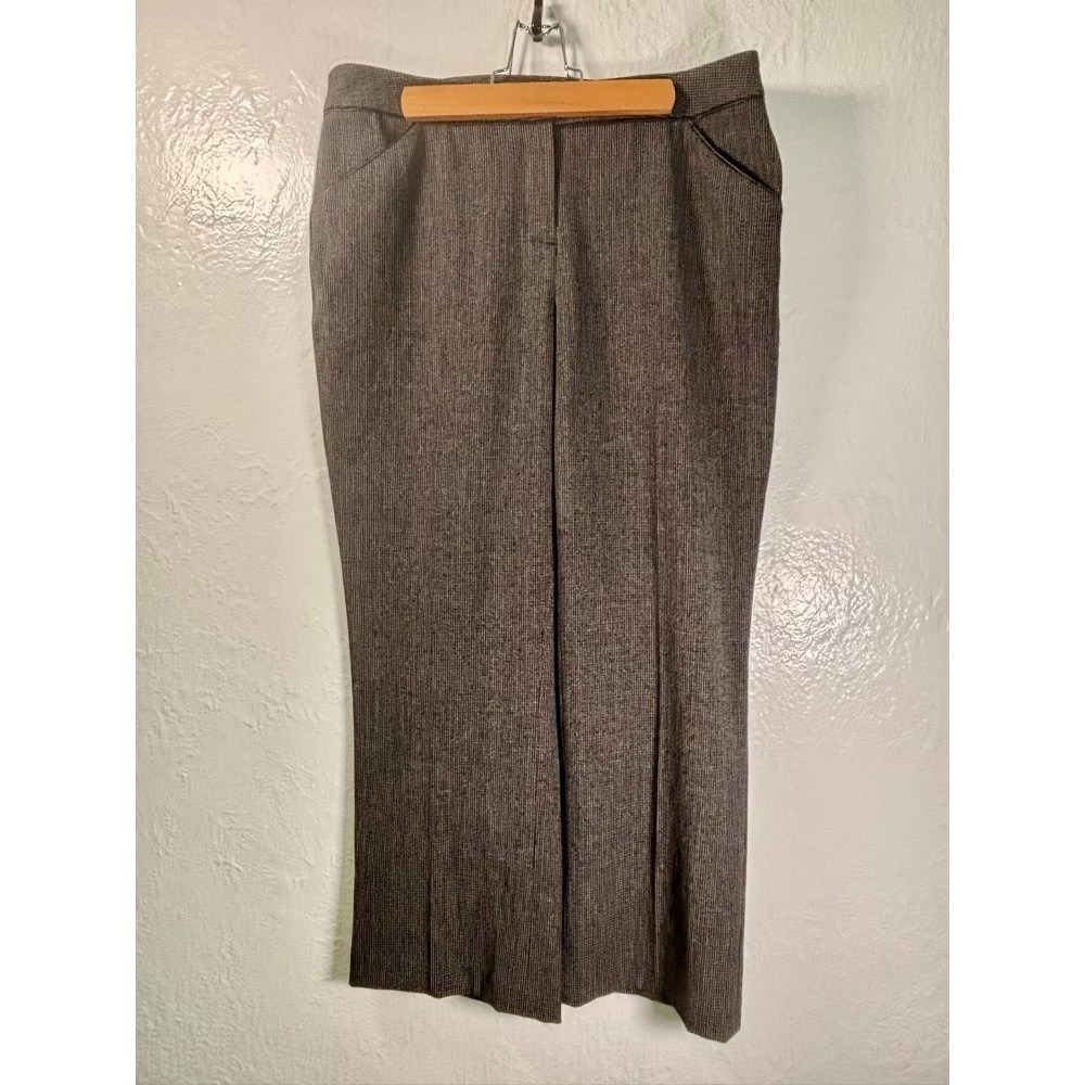 Rafaella Curvy Women's Houndstooth Straight Leg‎ Dress Pants 8P Academia Stretch
